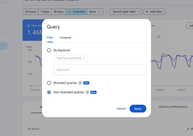 Google Search Console adds branded queries filter